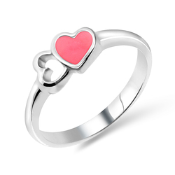 Dual Hearts Silver Ring NSR-457